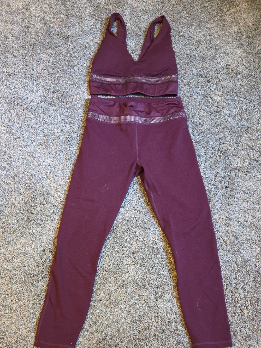 Fabletics Plum V-Neck Sports Bra & High-Waist Leggings Set